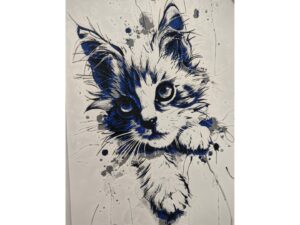 Arte Parede Quadro Gato Estilo Hueforge